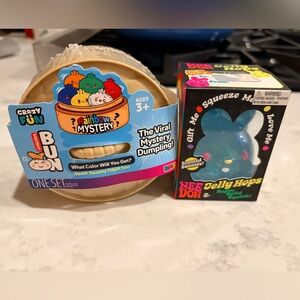 Rainbow Mystery Dumpling & Jelly Hops Squishy Toy Set - Blue/Beige